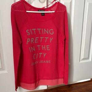 DKNY Vibrant Pink Long Sleeve Top